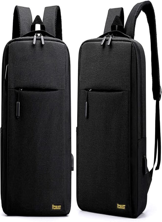 Robust Travel Laptop Backpack, Business Anti Theft Slim Durable Laptop Bag with USB Charging Port,Water Resistant College School Large Computer Gift Bag for Men Women adult Fits 17Inch Notebook,Black